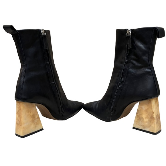 Top shop Hobbs Black Leather Ankle Boots Size 40/ 9.5 - Picture 8 of 11